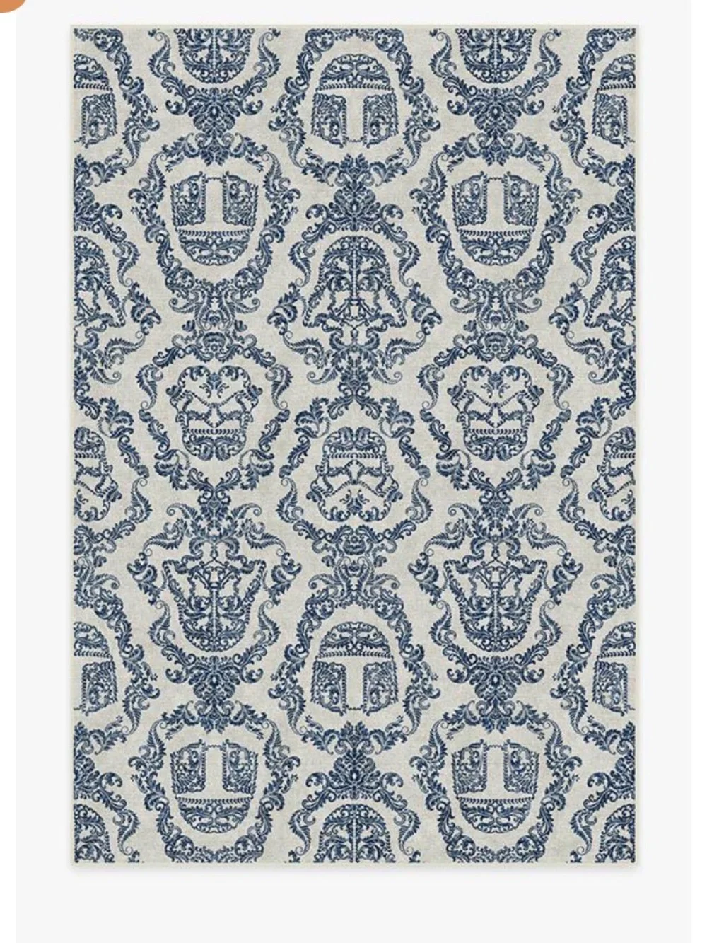 Ruggable Darkside Damask delft blue • Flat Woven rug 9x12